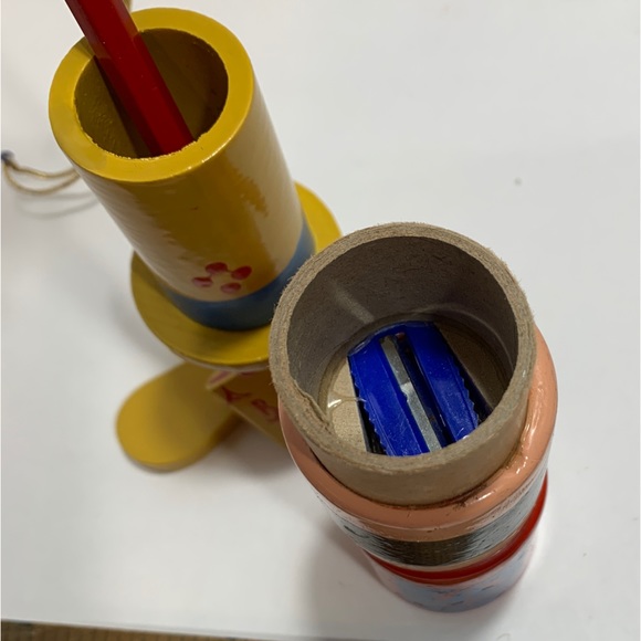 Vintage Wooden Toy Pencil Sharpeners, Pencil and crayon holder - Picture 7 of 16